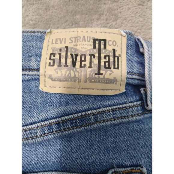 Levis Silver Tab Jeans Womens 31 Blue Denim Mom High Rise Stretch Medium Wash - Picture 7 of 11